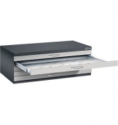 7100 Planschrank silber/schwarz 5 Schubladen