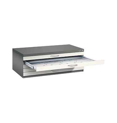 7100 Planschrank weiß/grau 5 Schubladen