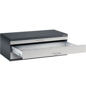 7100 Planschrank silber/schwarz 3 Schubladen
