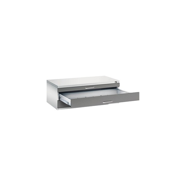 4068192047643 - Zeichnungsschrank DIN A1 3 Schubladen Höhe 420 mm lichtgrau vulkangrau C+P 4068192047643 - Zeichnungsschrank DIN A1 3 Schubladen Höhe 420 mm lichtgrau vulkangrau C+P