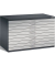 7100 Planschrank silber/schwarz 10 Schubladen