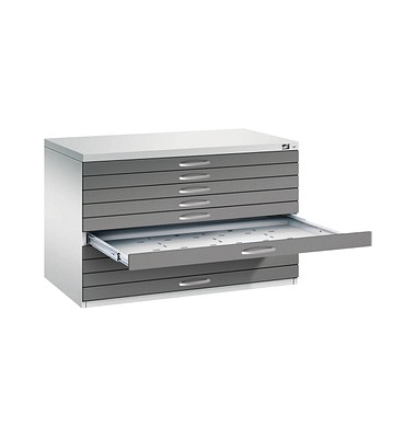 7100 Planschrank grau/grau 10 Schubladen