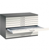 7100 Planschrank weiß/grau 10 Schubladen
