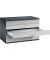 7100 Planschrank silber/schwarz 5 Schubladen