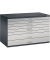 7100 Planschrank silber/schwarz 8 Schubladen
