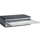 7200 Planschrank silber/schwarz 5 Schubladen