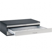 7200 Planschrank silber/schwarz 3 Schubladen