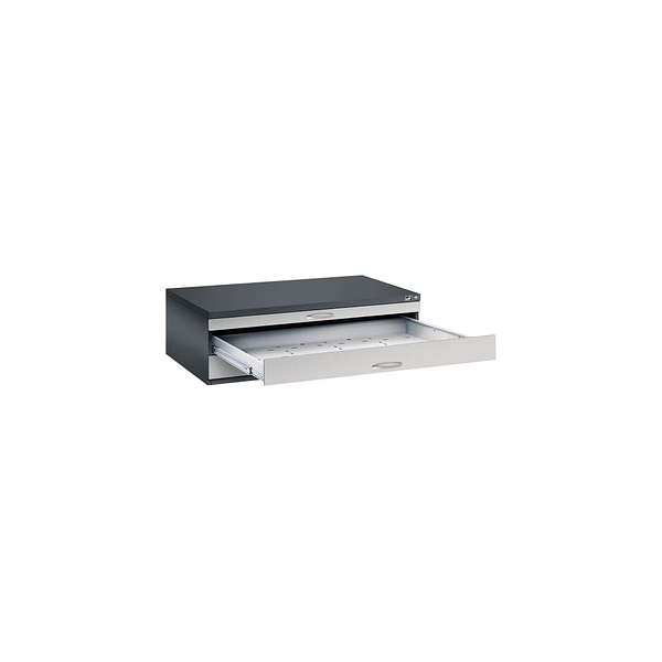 4068192049166 - Zeichnungsschrank DIN A0 3 Schubladen Höhe 420 mm schwarzgrau weißaluminium C+P 4068192049166 - Zeichnungsschrank DIN A0 3 Schubladen Höhe 420 mm schwarzgrau weißaluminium C+P