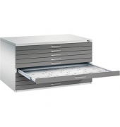 7200 Planschrank grau/grau 10 Schubladen
