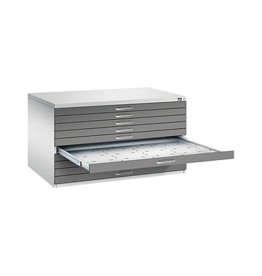 7200 Planschrank grau/grau 10 Schubladen