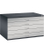 7200 Planschrank silber/schwarz 5 Schubladen
