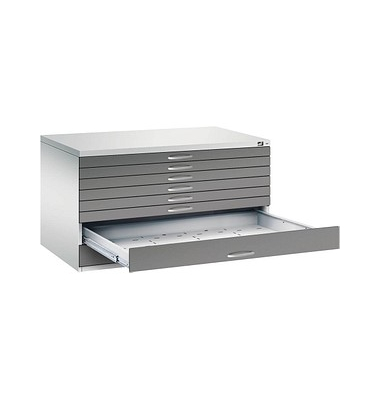 7200 Planschrank grau/grau 8 Schubladen