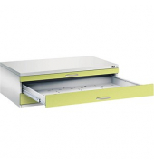7200 Planschrank grün/grau 3 Schubladen