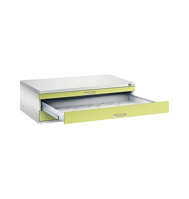7200 Planschrank grün/grau 3 Schubladen