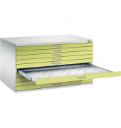 7200 Planschrank grün/grau 10 Schubladen