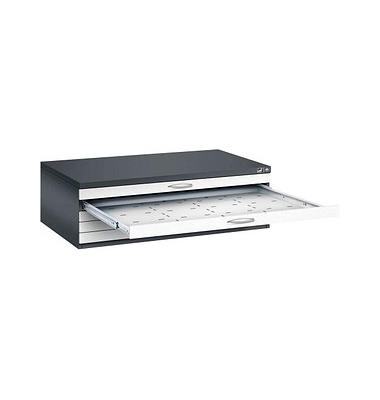 7200 Planschrank weiß/schwarz 5 Schubladen
