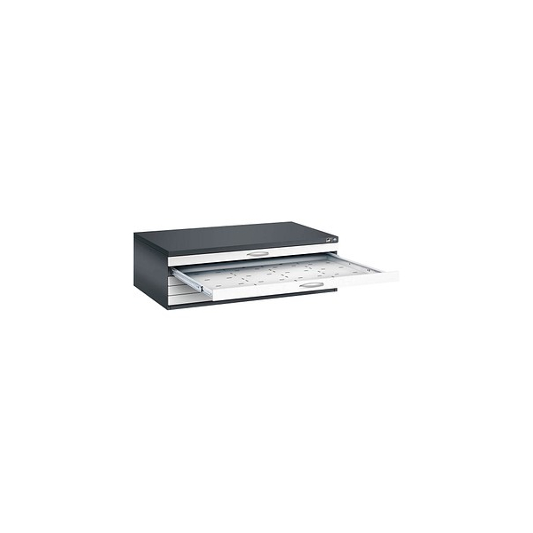 4067521476758 - Zeichnungsschrank DIN A0 5 Schubladen Höhe 420 mm schwarzgrau verkehrsweiß C+P 4067521476758 - Zeichnungsschrank DIN A0 5 Schubladen Höhe 420 mm schwarzgrau verkehrsweiß C+P