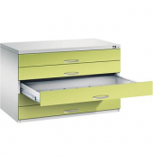 7100 Planschrank grün/grau 5 Schubladen