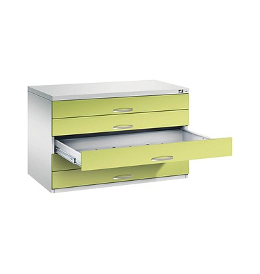 7100 Planschrank grün/grau 5 Schubladen