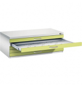 7100 Planschrank grün/grau 5 Schubladen