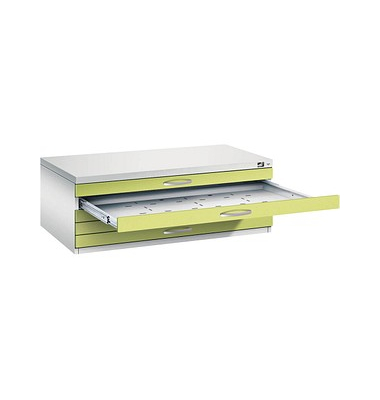 7100 Planschrank grün/grau 5 Schubladen