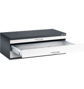 7100 Planschrank weiß/schwarz 3 Schubladen