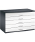 7100 Planschrank weiß/schwarz 5 Schubladen