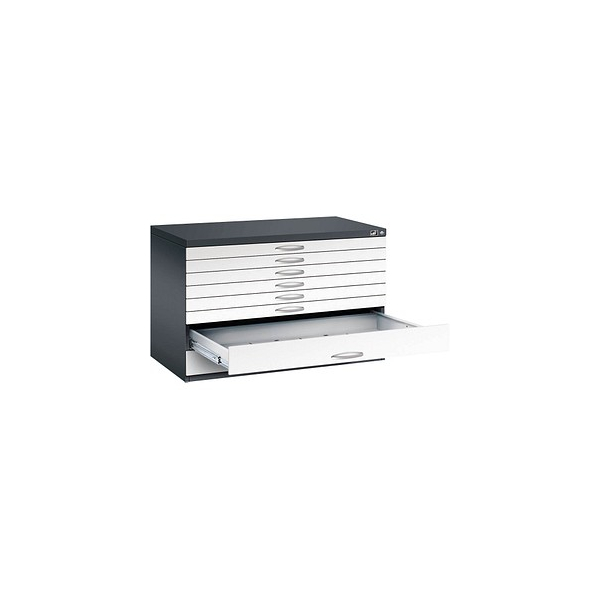 4062084478676 - CP 7100 Planschrank schwarzgrau verkehrsweiß 8 Schubladen 1100 x 765 x 760 cm 4062084478676 - CP 7100 Planschrank schwarzgrau verkehrsweiß 8 Schubladen 1100 x 765 x 760 cm