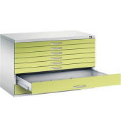 7100 Planschrank grün/grau 8 Schubladen