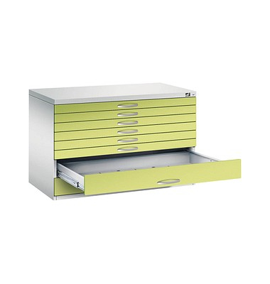7100 Planschrank grün/grau 8 Schubladen