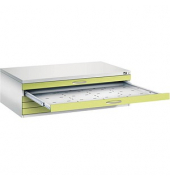 7200 Planschrank grün/grau 5 Schubladen