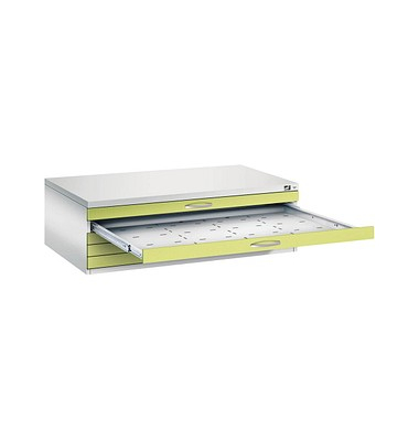 7200 Planschrank grün/grau 5 Schubladen