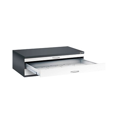7200 Planschrank weiß/schwarz 3 Schubladen