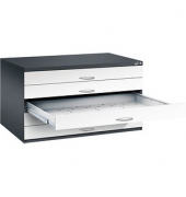 7200 Planschrank weiß/schwarz 5 Schubladen