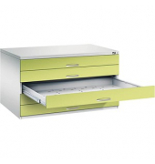 7200 Planschrank grün/grau 5 Schubladen