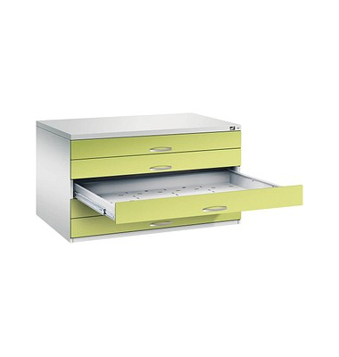 7200 Planschrank grün/grau 5 Schubladen