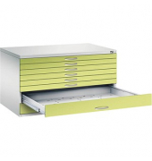 7200 Planschrank grün/grau 8 Schubladen