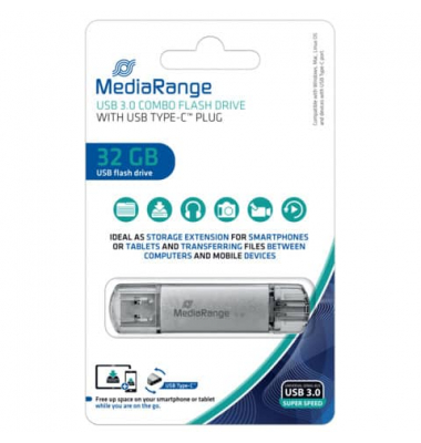 MediaRange USB-Stick 32 GB USB 3.1 combo mit USB Type-C