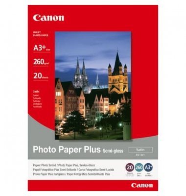 Fotopapier SG-201 Plus Semigloss SG201A3+, A3+, für Inkjet, 260g weiß seidenmatt einseitig bedruckbar