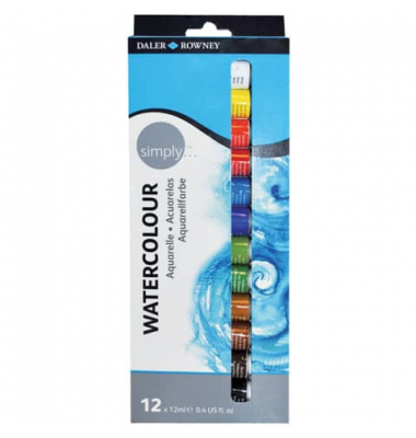 Aquarellfarbkasten Simply, D134500100, Aquarellfarbe, 12 Farben, farbig sortiert