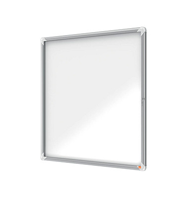 Schaukasten 12 x A4 Metallrückwand weiß, silber magnetisch