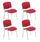 Iso Besucherstühle rot Kunstleder