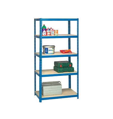 Steckregal 90,0 x 45,0 x 180,0 cm blau 5 Fachböden