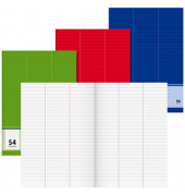 Vokabelheft grün, rot oder blau Lineatur 54 liniert DIN A4 ohne Rand, 32 Blatt