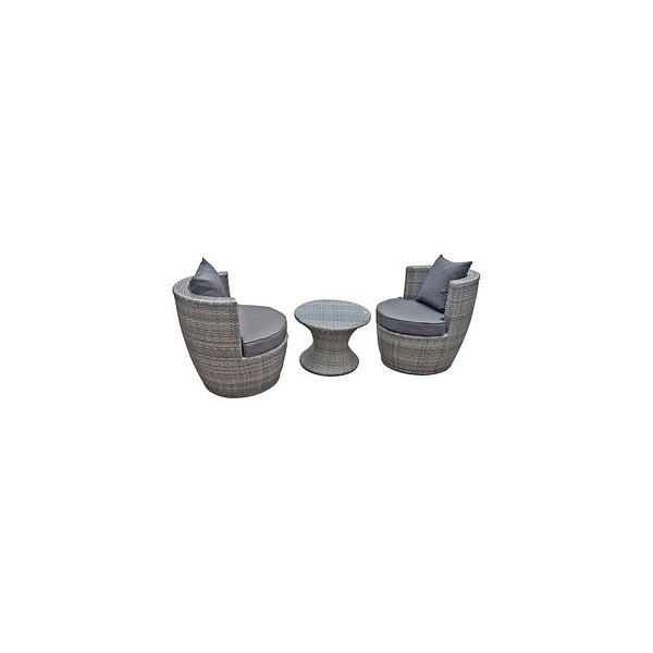 4041908100009 - Club Set Sitzgruppe Garten Sessel Lounge Tisch Rattan Optik grau 4041908100009 - Club Set Sitzgruppe Garten Sessel Lounge Tisch Rattan Optik grau