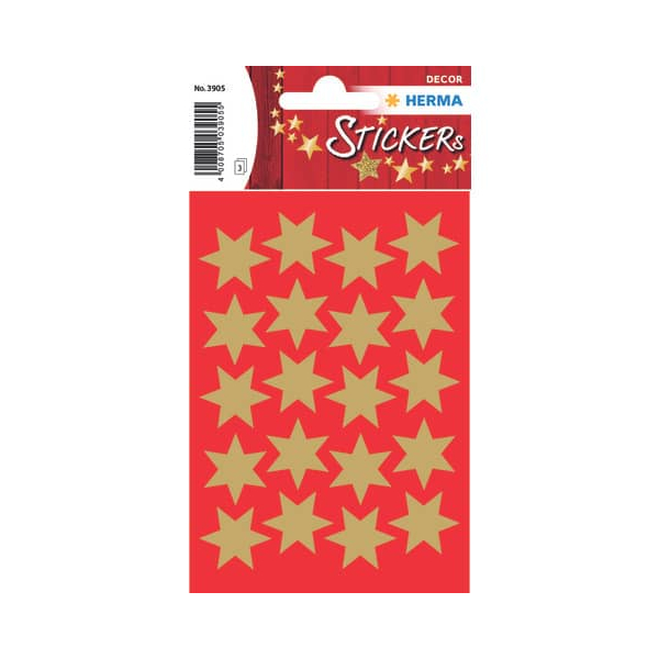 10 Stück Herma Schmucketiketten Sterne/3905 21 mm gold Inh. 4008705039055 Herma 60 Stück