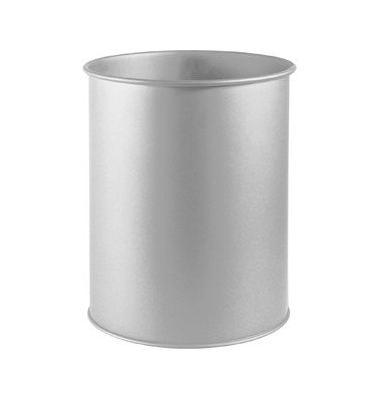 Stahlpapierkorb Business 15 Liter grau