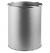 Stahlpapierkorb Business 15 Liter silber