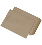 Versandtaschen 30006873, C5, mit Fenster, nassklebend, 90g, braun