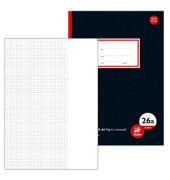Schulheft 734012201 Style, Lineatur 26a / kariert mit wei&szlig;em Rand / keine, A4, 90g, schwarz, 20 Blatt / 40 Seiten